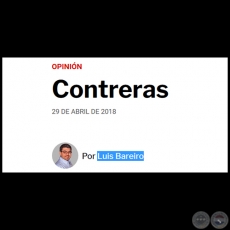 CONTRERAS - Por LUIS BAREIRO - Domingo, 29 de Abril de 2018